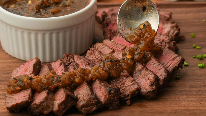 Molcajete Filet Mignon with Hasselback Potato