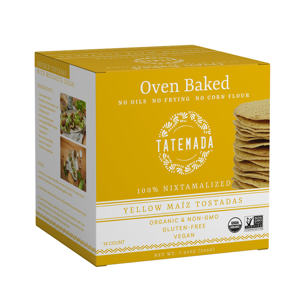 YELLOW OVEN BAKED<br> MAÍZ TOSTADAS<br> (6 PACK 14 COUNT EACH)